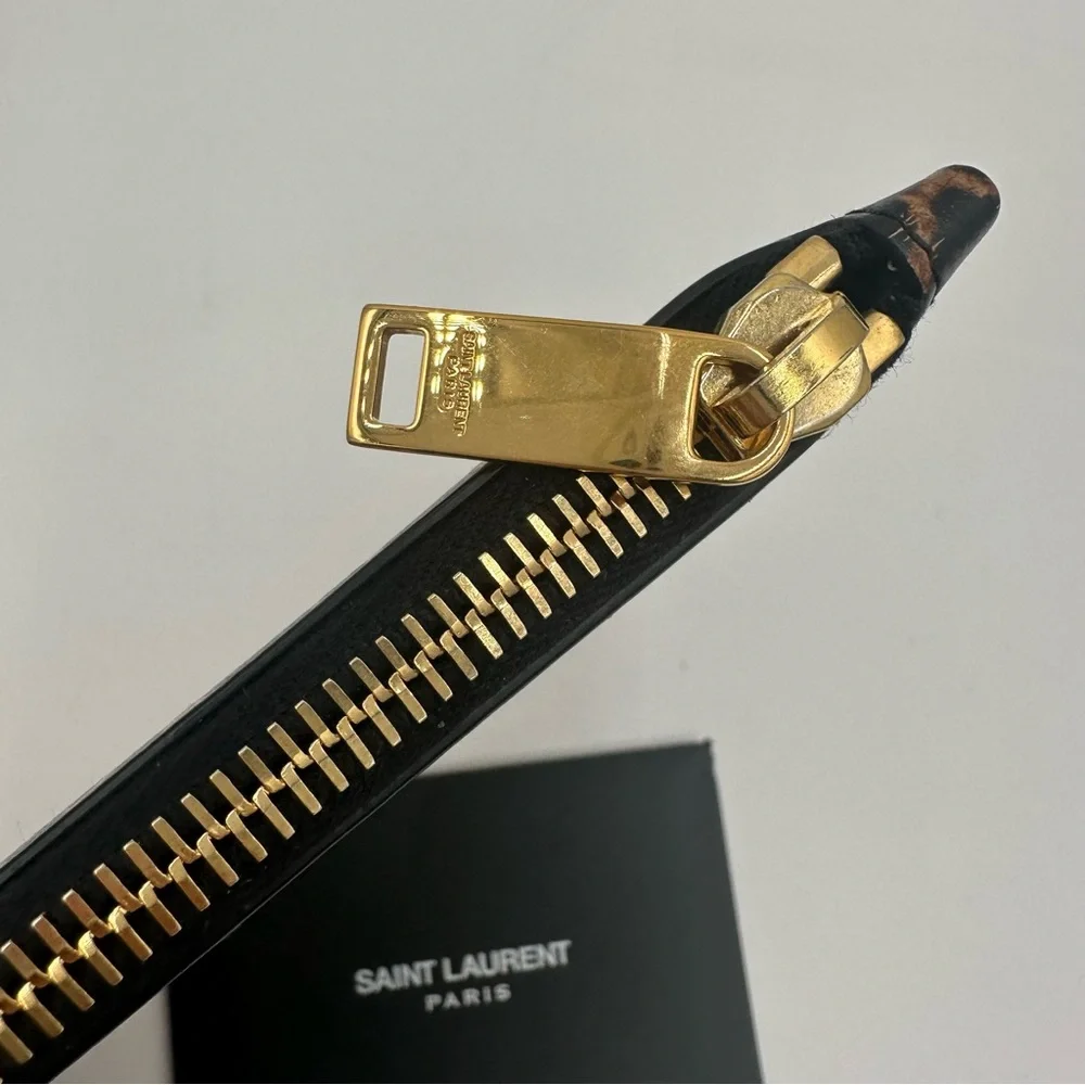 NEW Saint Laurent Leopard Print Clutch - Picture 3 of 6